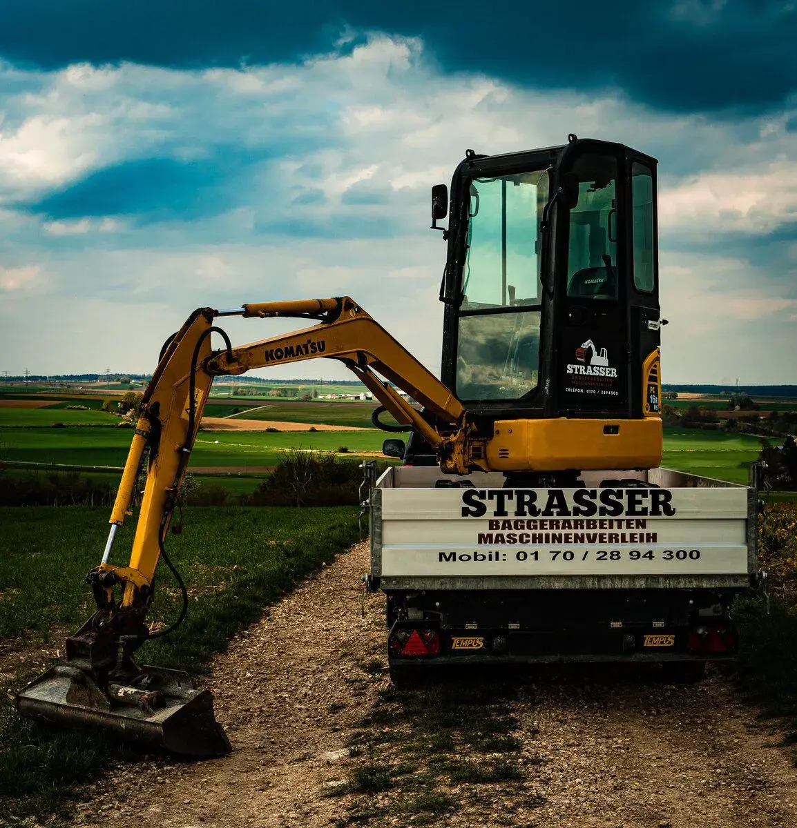 Bagger seitliche Ansicht